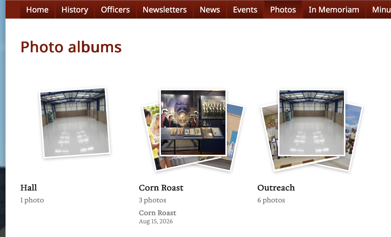 Screenshot: Photo albums
