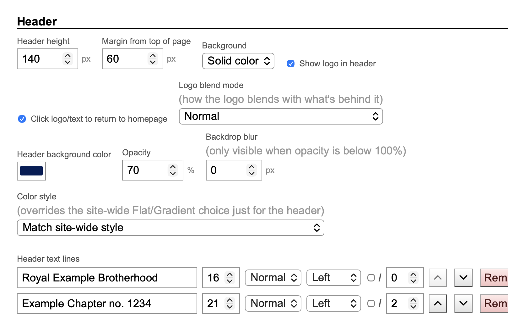 Screenshot: Dead simple website builder